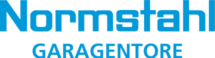 Normstah Logo von Normstahl, einem Hersteller von Garagentoren, in blauer Schrift.
